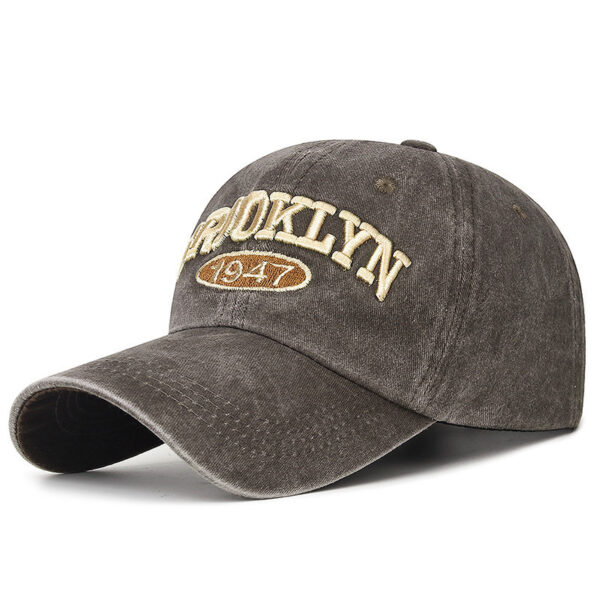 Spring And Summer Sun Protection Men's Retro Washed Letters Embroidered Peaked Cap - Image 7