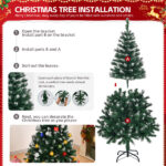 5ft Green Spray White, 480 Branches, PVC Material Christmas Tree - Image 6