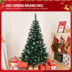 5ft Green Spray White, 480 Branches, PVC Material Christmas Tree - Image 3