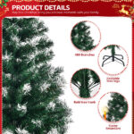 5ft Green Spray White, 480 Branches, PVC Material Christmas Tree - Image 9